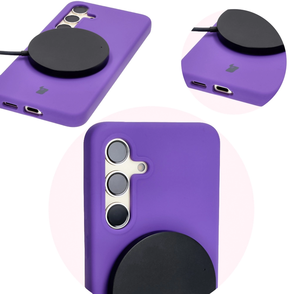 Etui Bizon Silikonowe Soft do Galaxy S24 Fioletowy