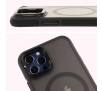 Etui Bizon Eclipse z MagSafe i podstawką do iPhone 12 / iPhone 12 Pro  Przydymione z czarną ramką