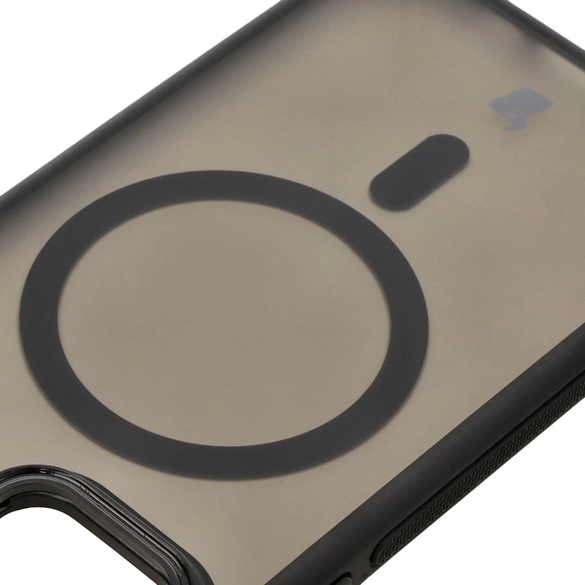 Etui Bizon Eclipse z MagSafe i podstawką do iPhone 12 / iPhone 12 Pro Przydymione z czarną ramką