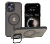 Etui Bizon Eclipse z MagSafe i podstawką do iPhone 12 / iPhone 12 Pro  Przydymione z czarną ramką