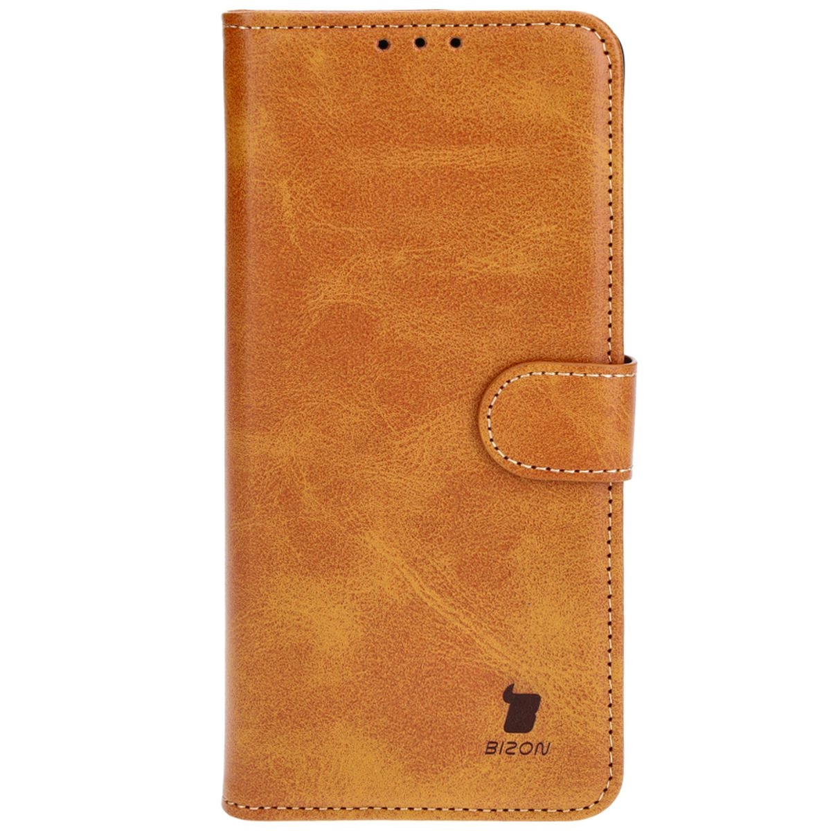 Etui Bizon z klapką Pocket do Xiaomi Redmi Note 13 Pro+ 5G Brązowy