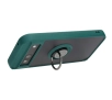 Etui Bizon z uchwytem na palec Hybrid Ring do Google Pixel 8a Przydymione z ciemnozieloną ramką