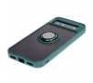Etui Bizon z uchwytem na palec Hybrid Ring do Google Pixel 8a Przydymione z ciemnozieloną ramką