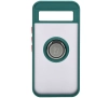 Etui Bizon z uchwytem na palec Hybrid Ring do Google Pixel 8a Przydymione z ciemnozieloną ramką