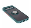 Etui Bizon z uchwytem na palec Hybrid Ring do Google Pixel 8a Przydymione z ciemnozieloną ramką