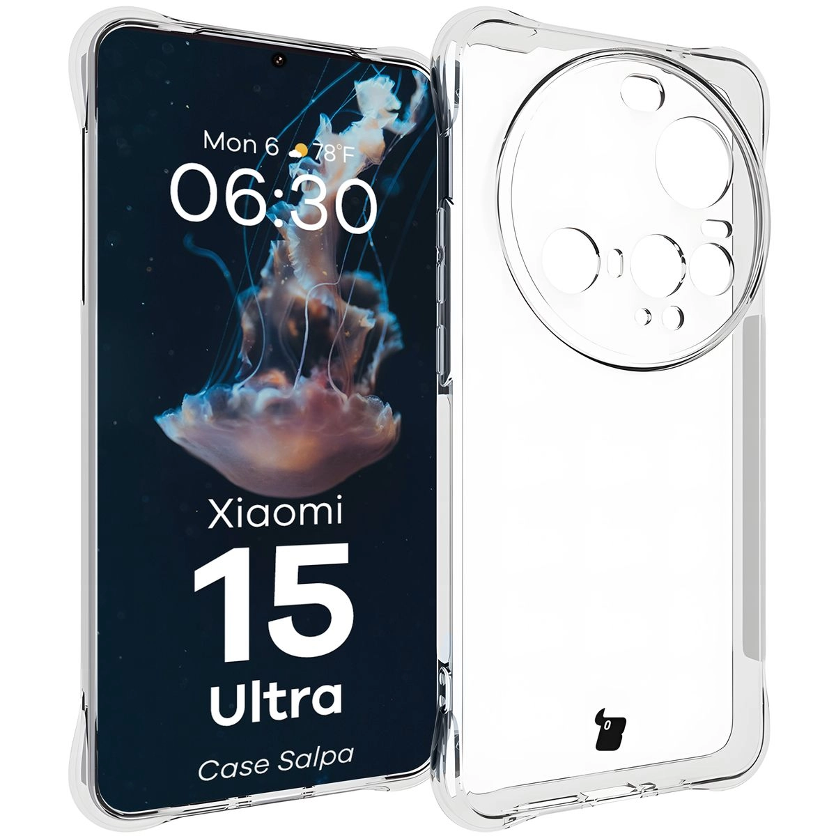Etui Bizon Elastyczne Salpa do Xiaomi 15 Ultra Przezroczysty