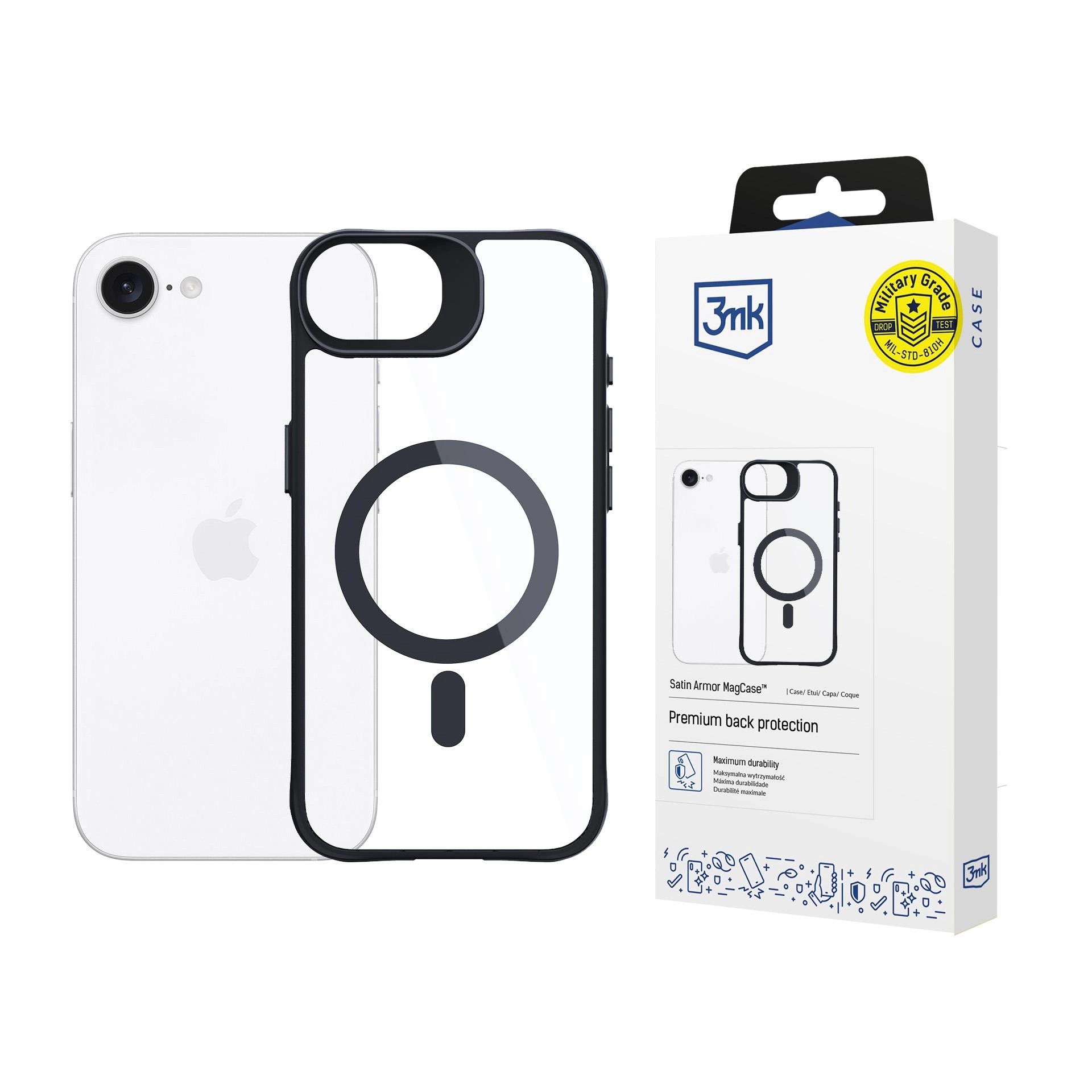 Etui 3mk Satin Armor MagCase do iPhone 16e Przezroczysty