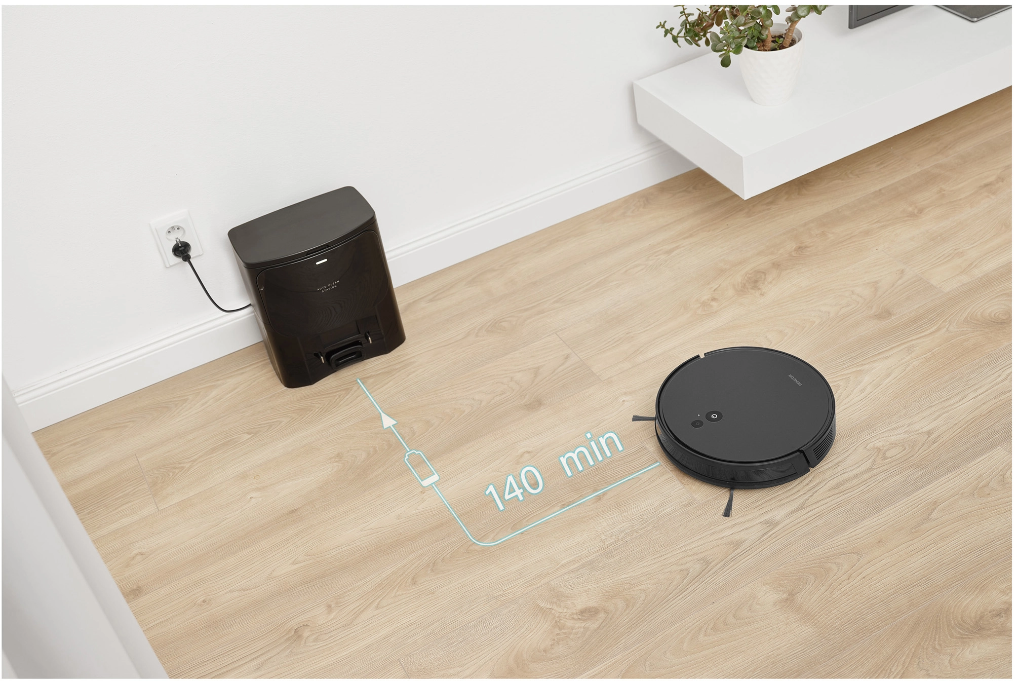 Robot sprzątający Sencor SRV 6485BK Funkcja mopowania Stacja oczyszczająca Tworzenie mapy pomieszczenia 60dB