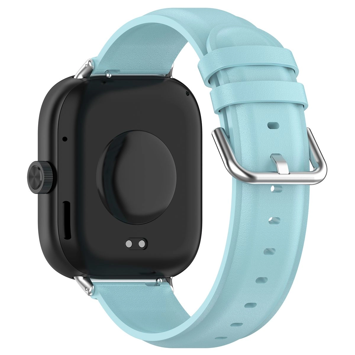 Pasek Bizon skórzany Casual do Xiaomi Smart Band 9 Pro/8 Pro / Redmi Watch 5/4 Błękitny