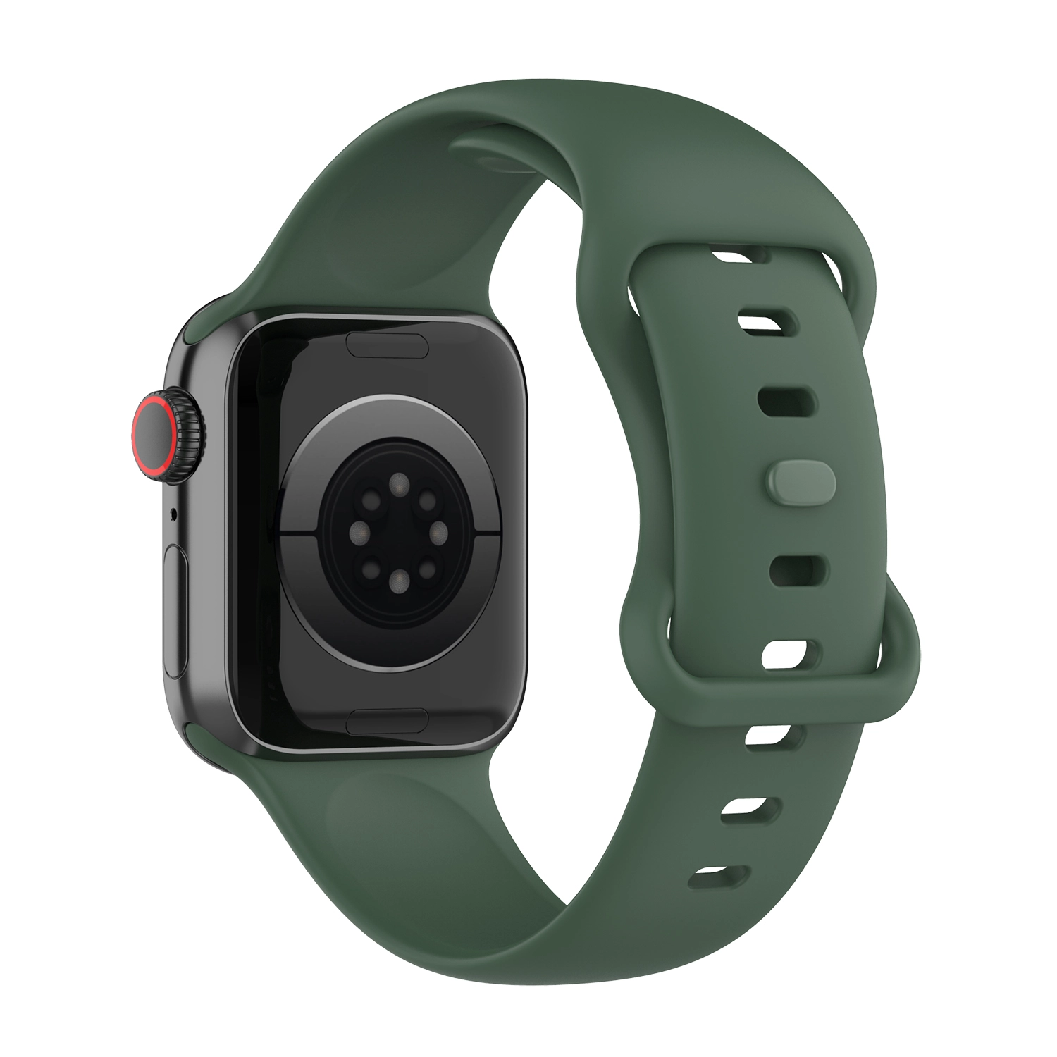 Pasek Bizon Strap Watch Silicone S do Apple Watch 44/45/46/49mm Ciemno-zielony
