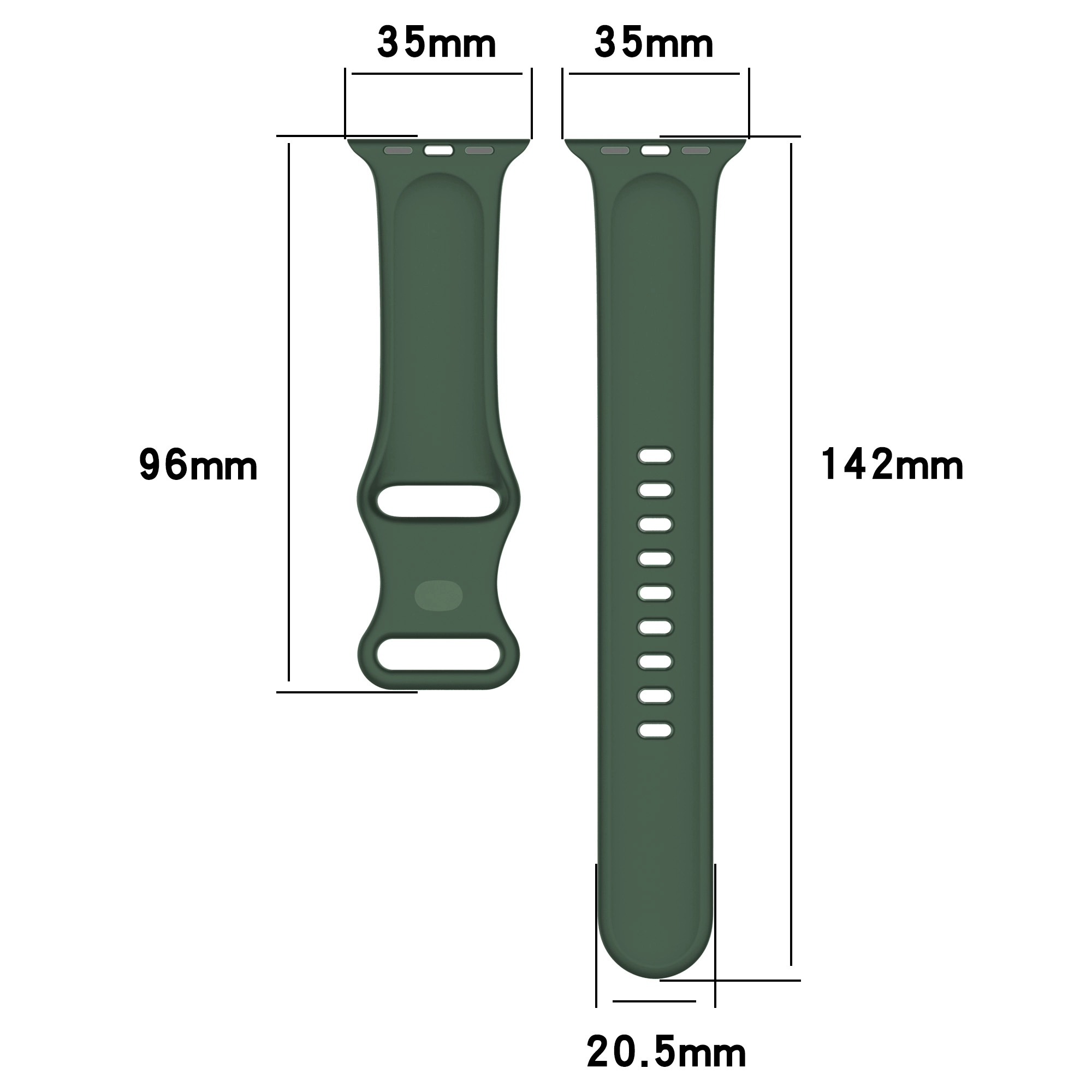 Pasek Bizon Strap Watch Silicone S do Apple Watch 44/45/46/49mm Ciemno-zielony