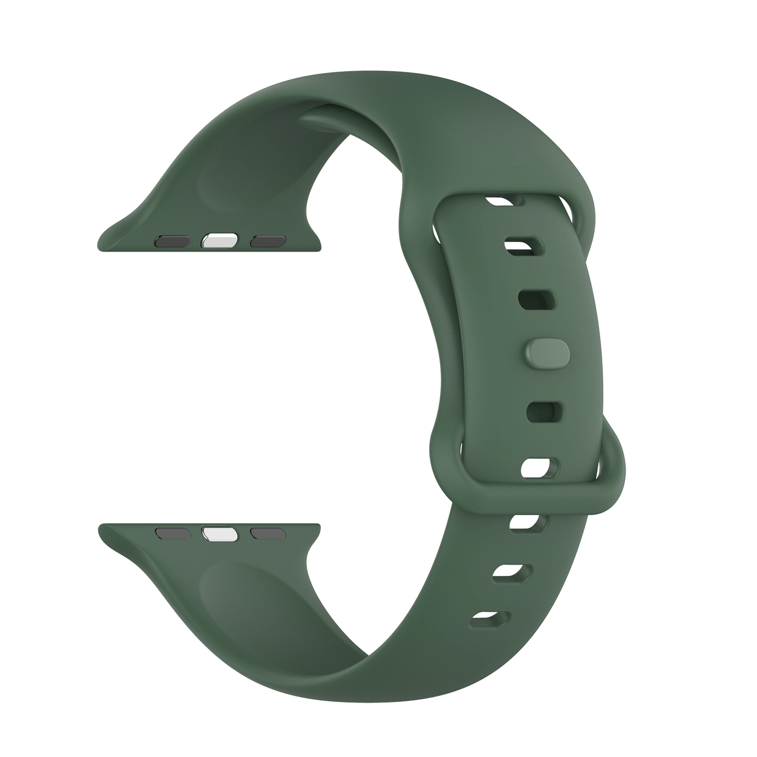 Pasek Bizon Strap Watch Silicone S do Apple Watch 44/45/46/49mm Ciemno-zielony