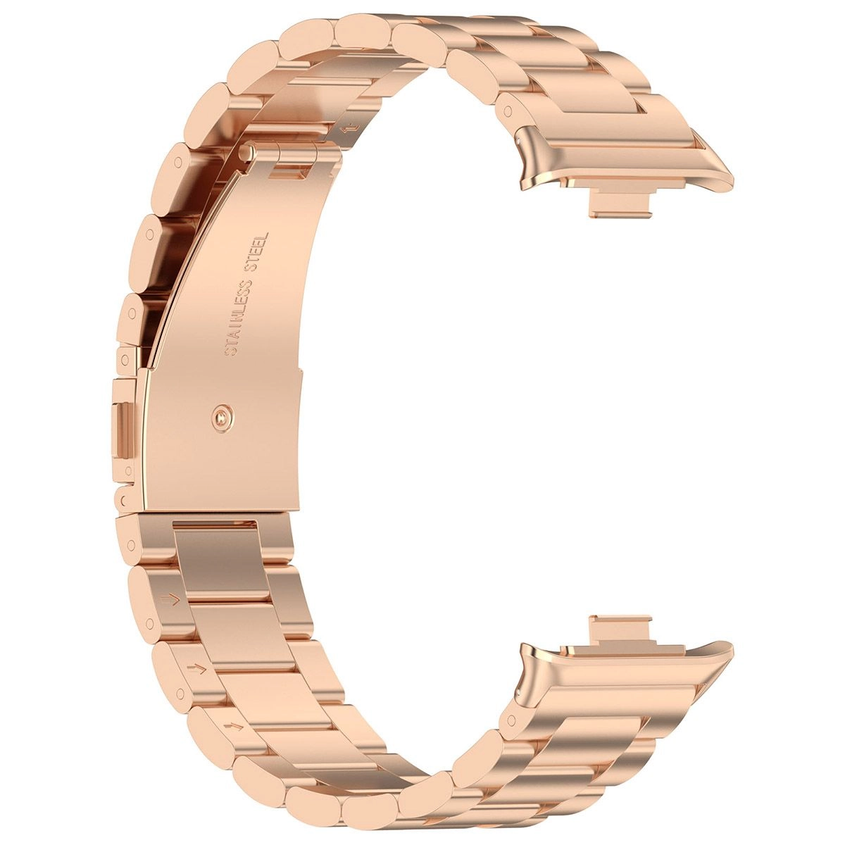 Bransoleta Bizon ze stali nierdzewnej Aura do Xiaomi Smart Band 9 Pro/8 Pro / Redmi Watch 5/4 Różowo-złoty