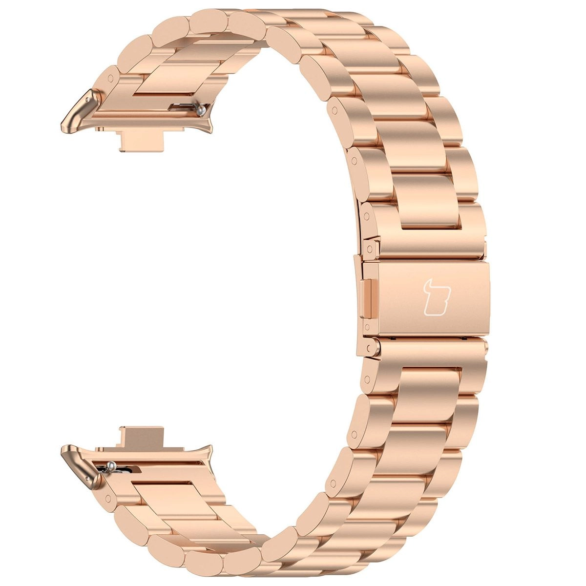 Bransoleta Bizon ze stali nierdzewnej Aura do Xiaomi Smart Band 9 Pro/8 Pro / Redmi Watch 5/4 Różowo-złoty