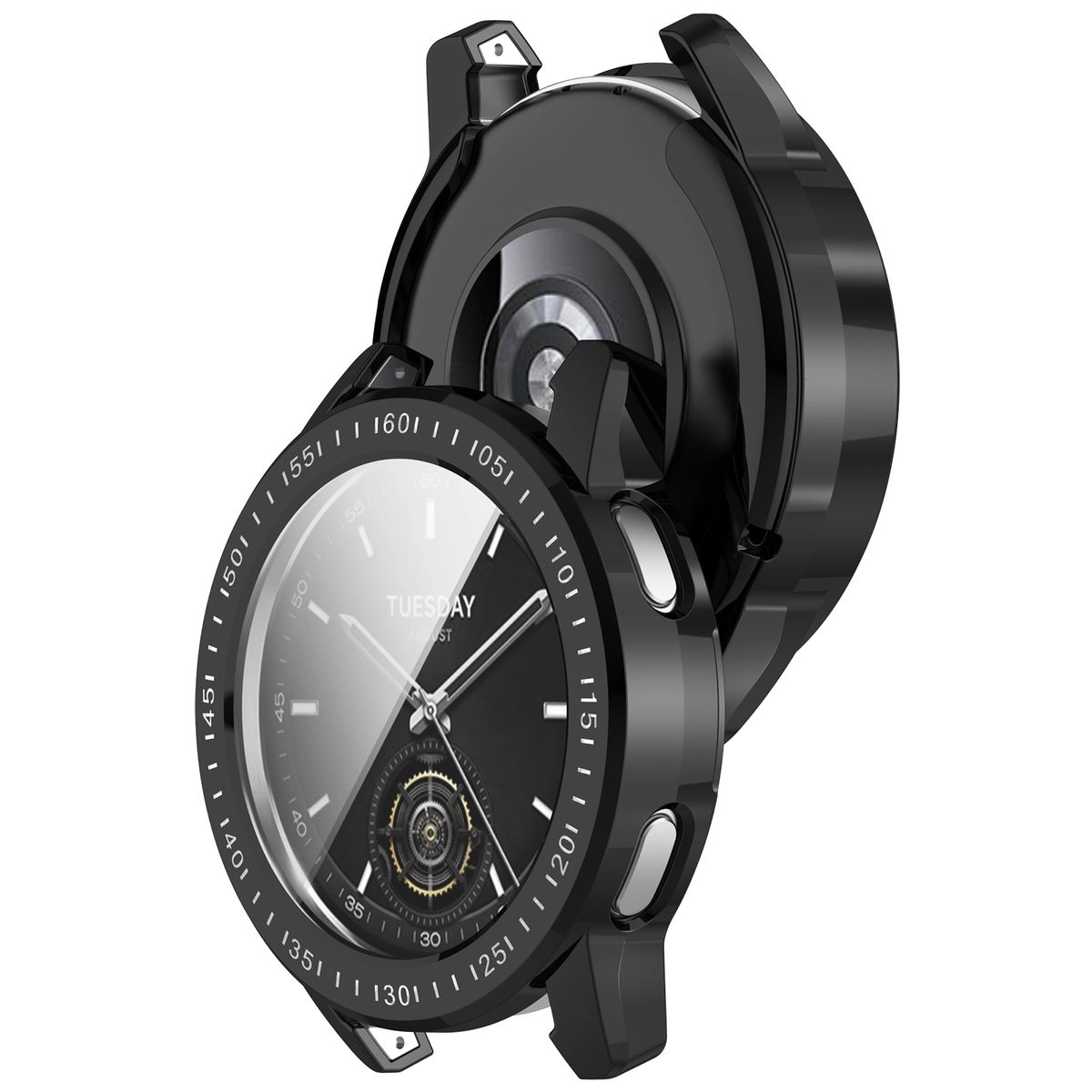 Nakładka na tarczę Bizon Felipe do Xiaomi Watch S3 47mm Czarny