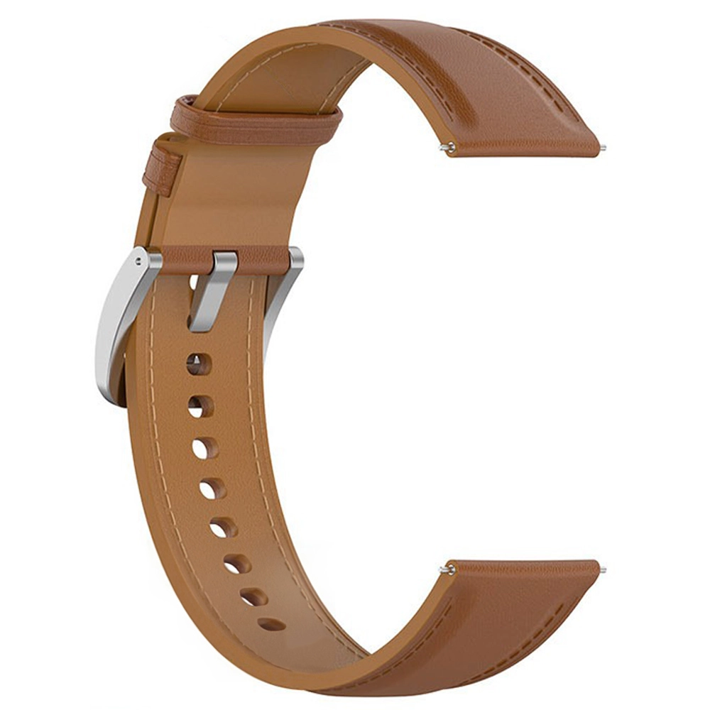 Pasek Bizon skórzany Casual 20mm do Galaxy Watch FE/7/6/6 Classic/5/5Pro/4/4 Classic Jasnobrązowy