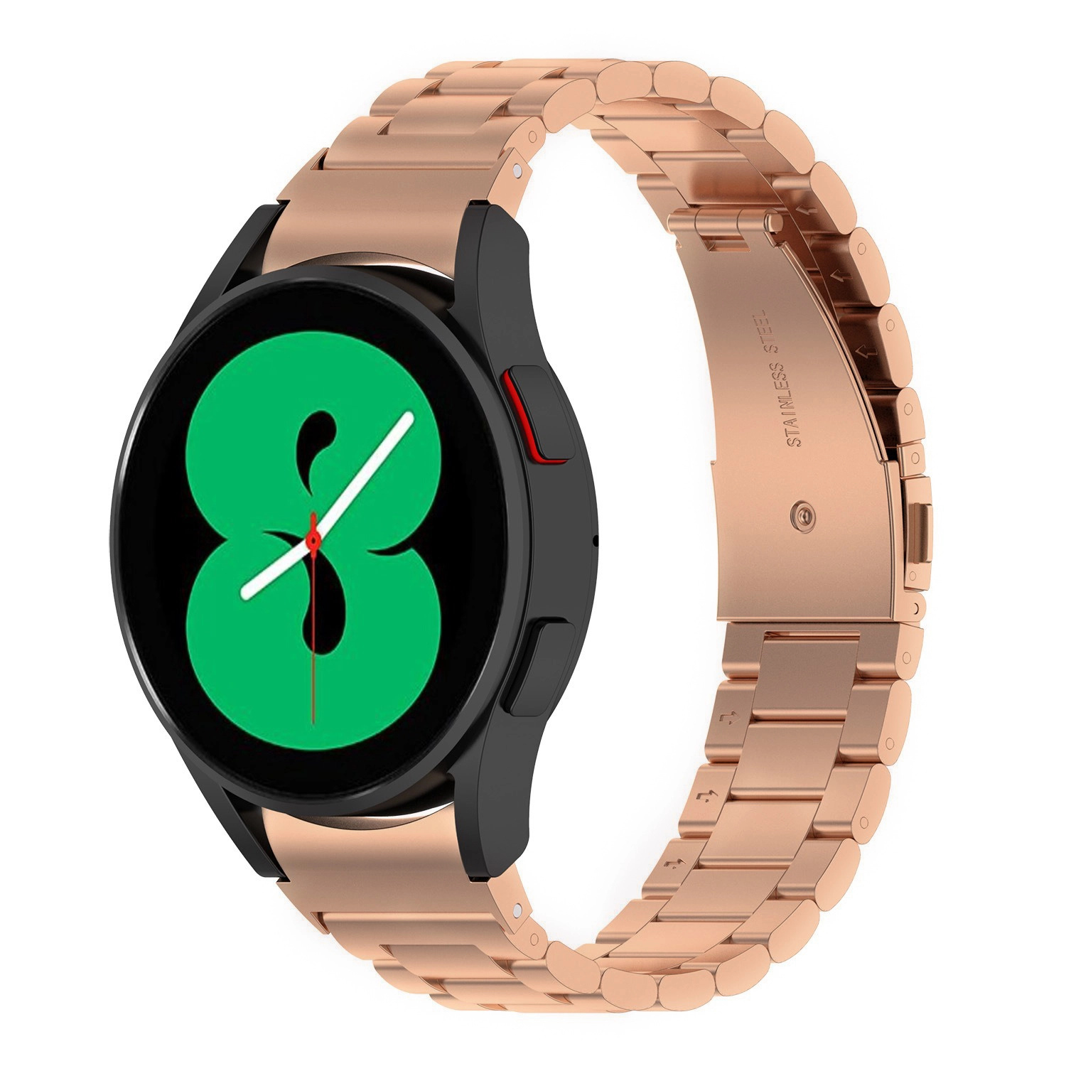 Bransoleta Bizon ze stali nierdzewnej Aura do Samsung Galaxy Watch FE/7/6/6 Classic/5/5 Pro/4/4 Classic Różowo-złoty
