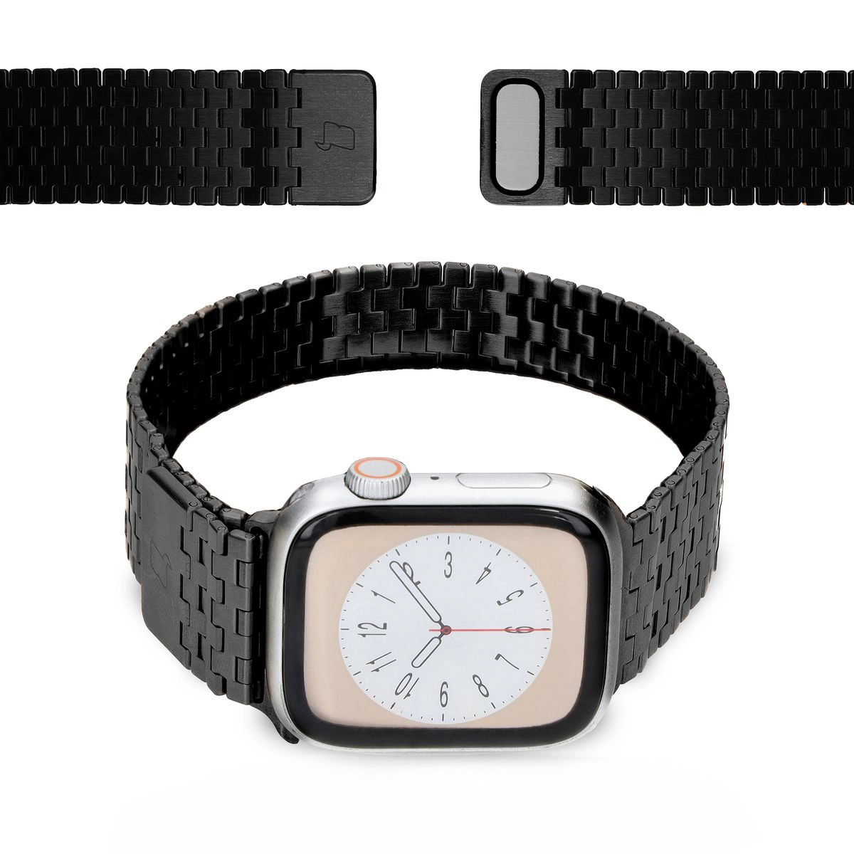 Bransoleta Bizon ze stali nierdzewnej Titanium do Apple Watch 38/40/41/42mm Czarny