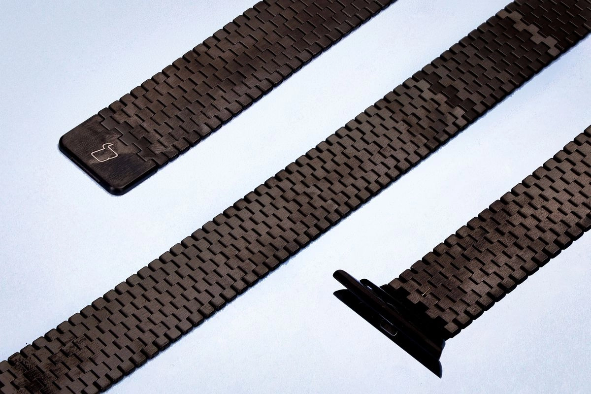 Bransoleta Bizon ze stali nierdzewnej Titanium do Apple Watch 38/40/41/42mm Czarny