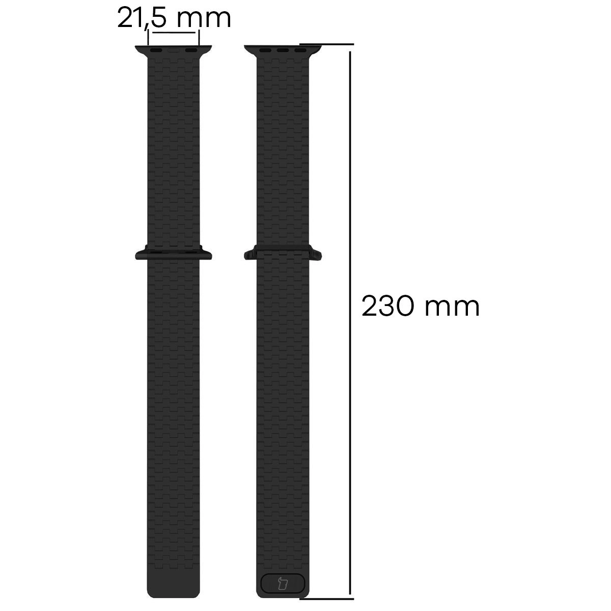 Bransoleta Bizon ze stali nierdzewnej Titanium do Apple Watch 38/40/41/42mm Czarny