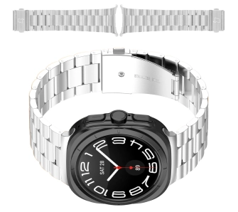 Bransoleta Bizon ze stali nierdzewnej Aura do Galaxy Watch Ultra 47mm Srebrny