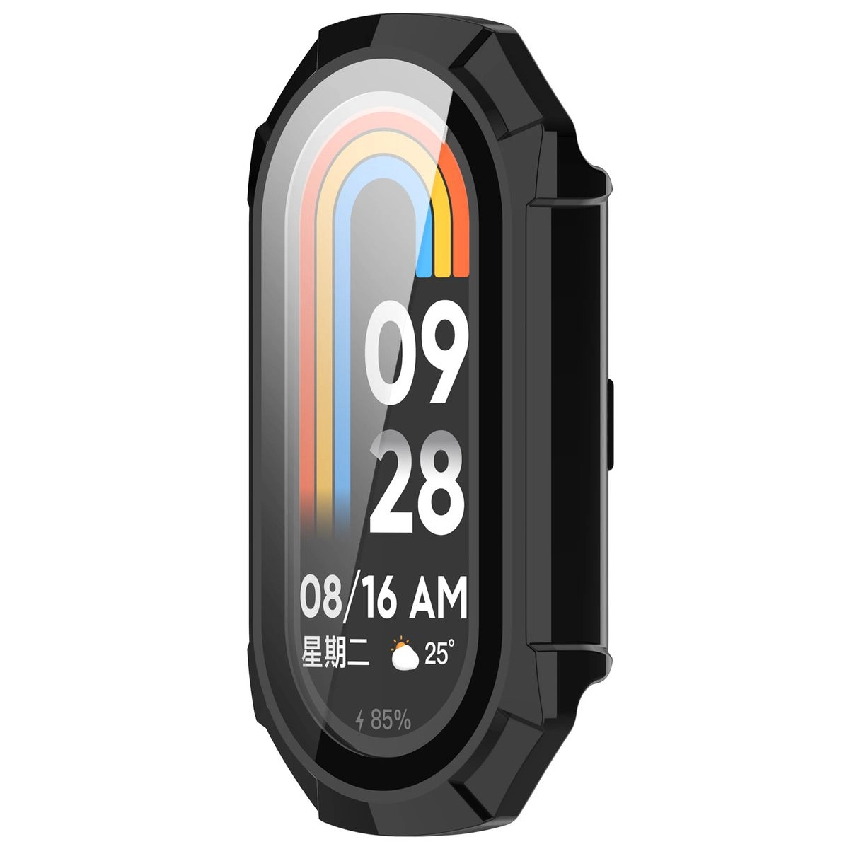 Nakładka na tarczę Bizon ze szkłem do Xiaomi Smart Band 9 Czarny