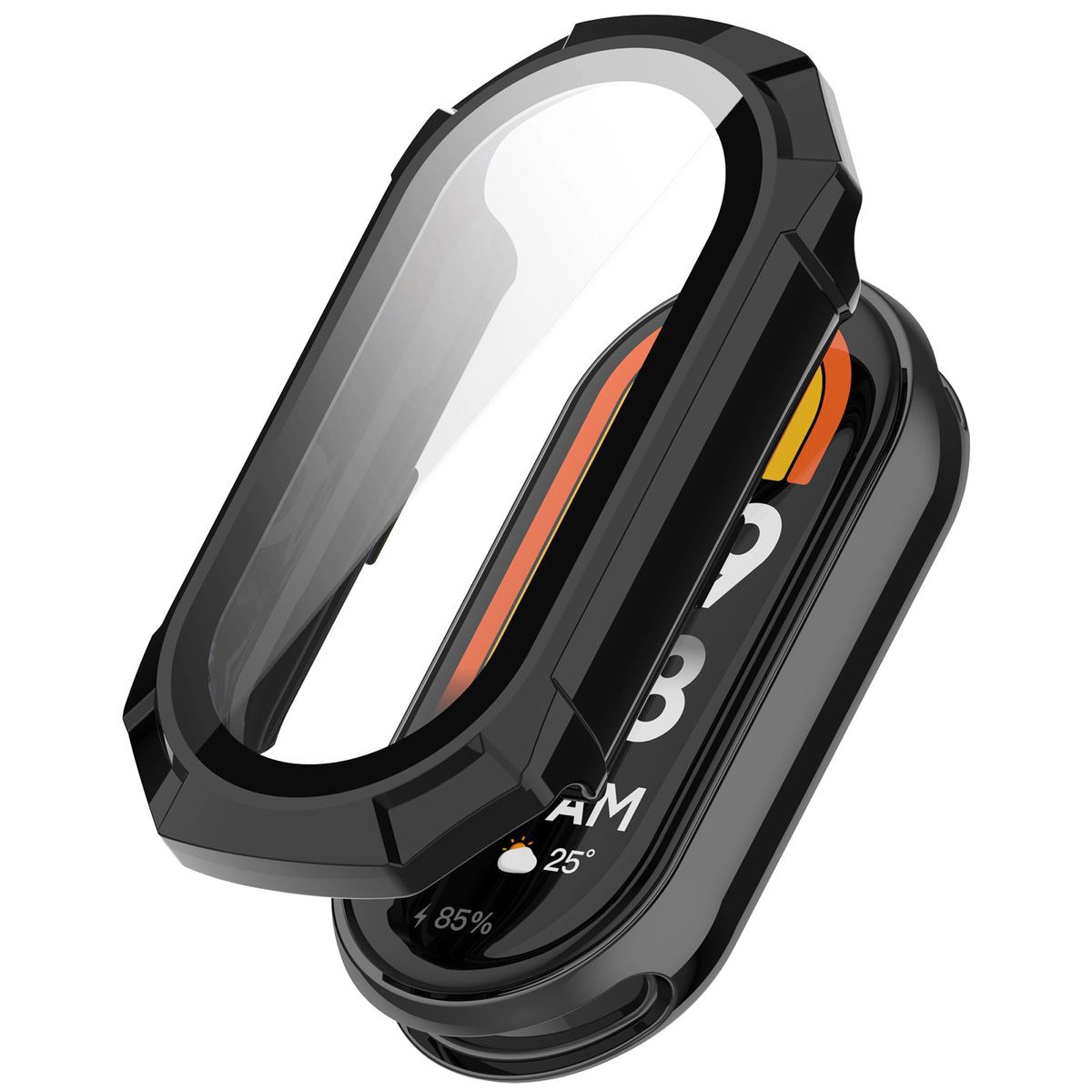 Nakładka na tarczę Bizon ze szkłem do Xiaomi Smart Band 9 Czarny