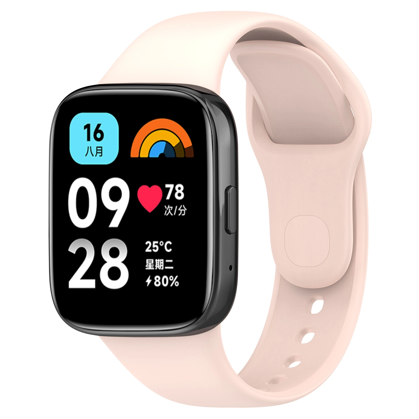 Pasek Bizon Strap Watch Dots do Xiaomi Redmi Watch 3 Active Jasno-różowy