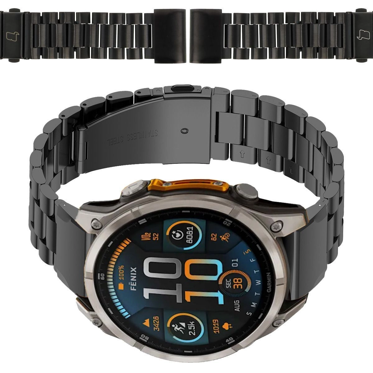 Bransoleta Bizon ze stali nierdzewnej Aura QuickFit 22mm Czarny