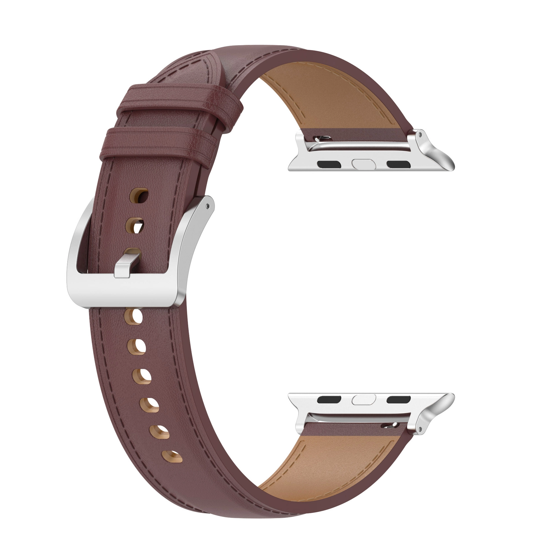 Pasek Bizon skórzany Casual do Apple Watch 38/40/41mm/S10 42mm Ciemnobrązowy