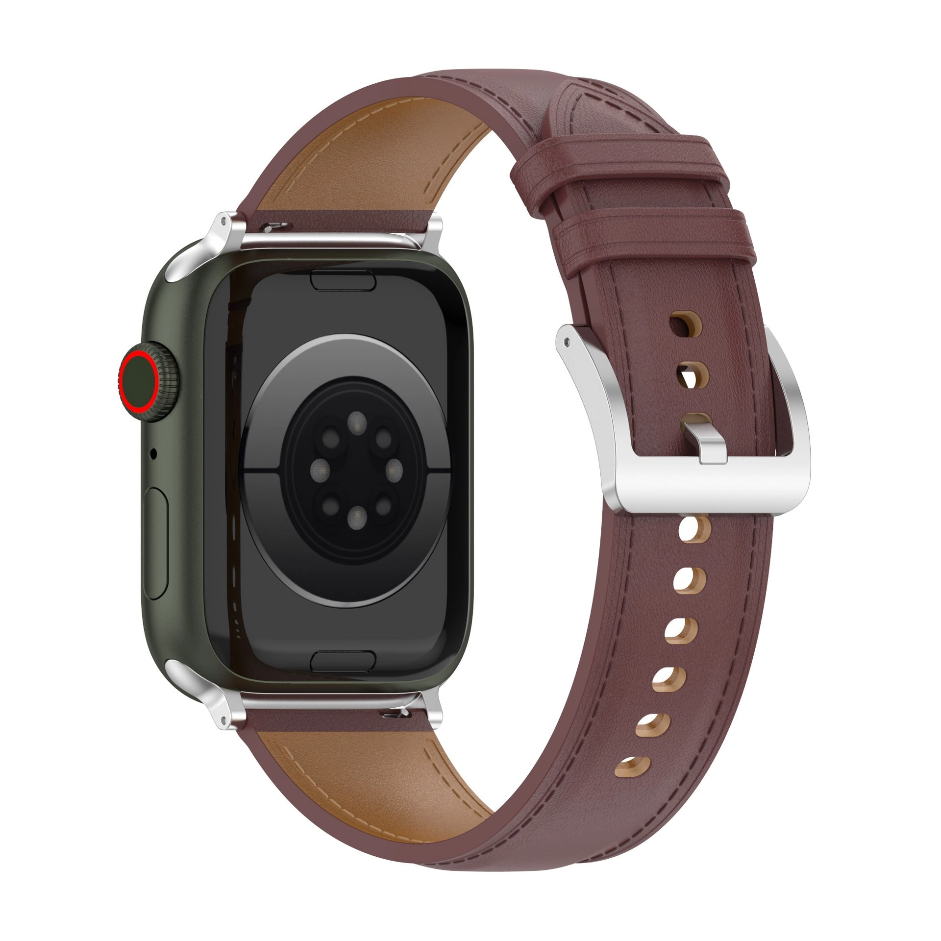Pasek Bizon skórzany Casual do Apple Watch 38/40/41mm/S10 42mm Ciemnobrązowy