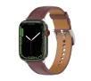 Pasek Bizon skórzany Casual do Apple Watch 38/40/41mm/S10 42mm Ciemnobrązowy