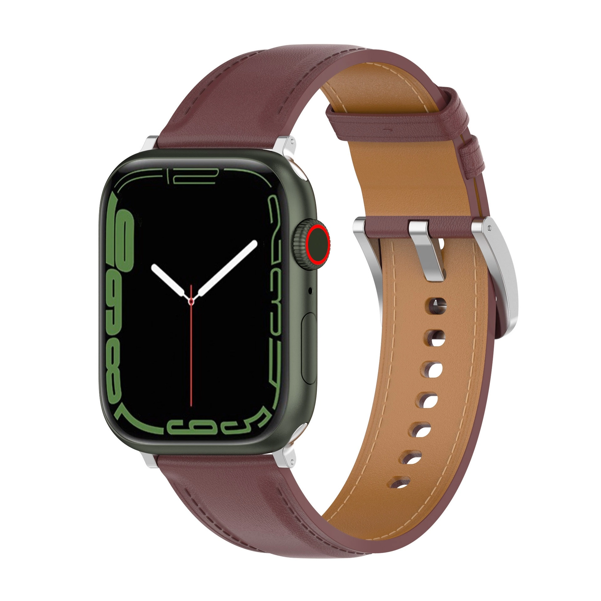 Pasek Bizon skórzany Casual do Apple Watch 38/40/41mm/S10 42mm Ciemnobrązowy