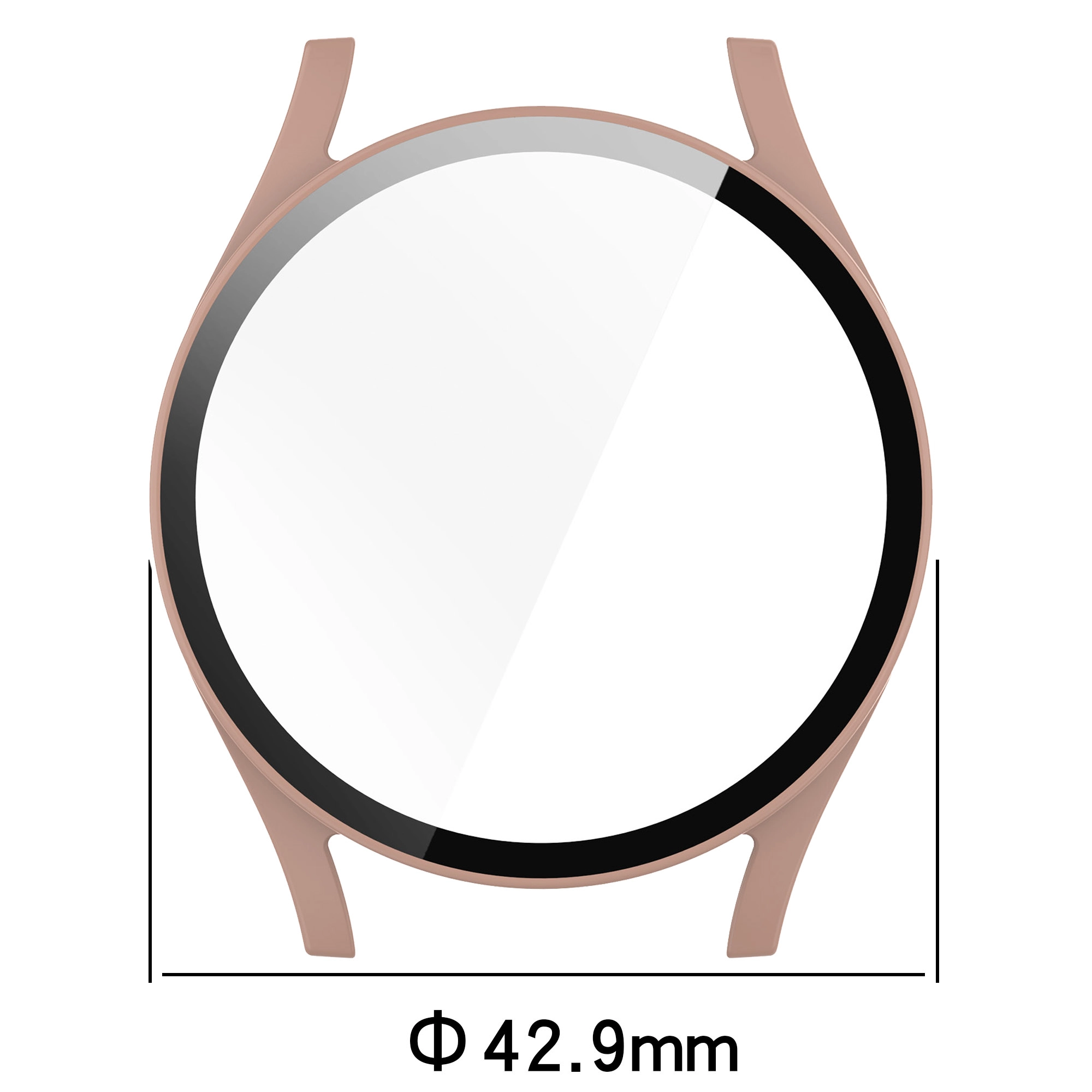 Nakładka na tarczę Bizon ze szkłem do Galaxy Watch 7 40mm Różowy