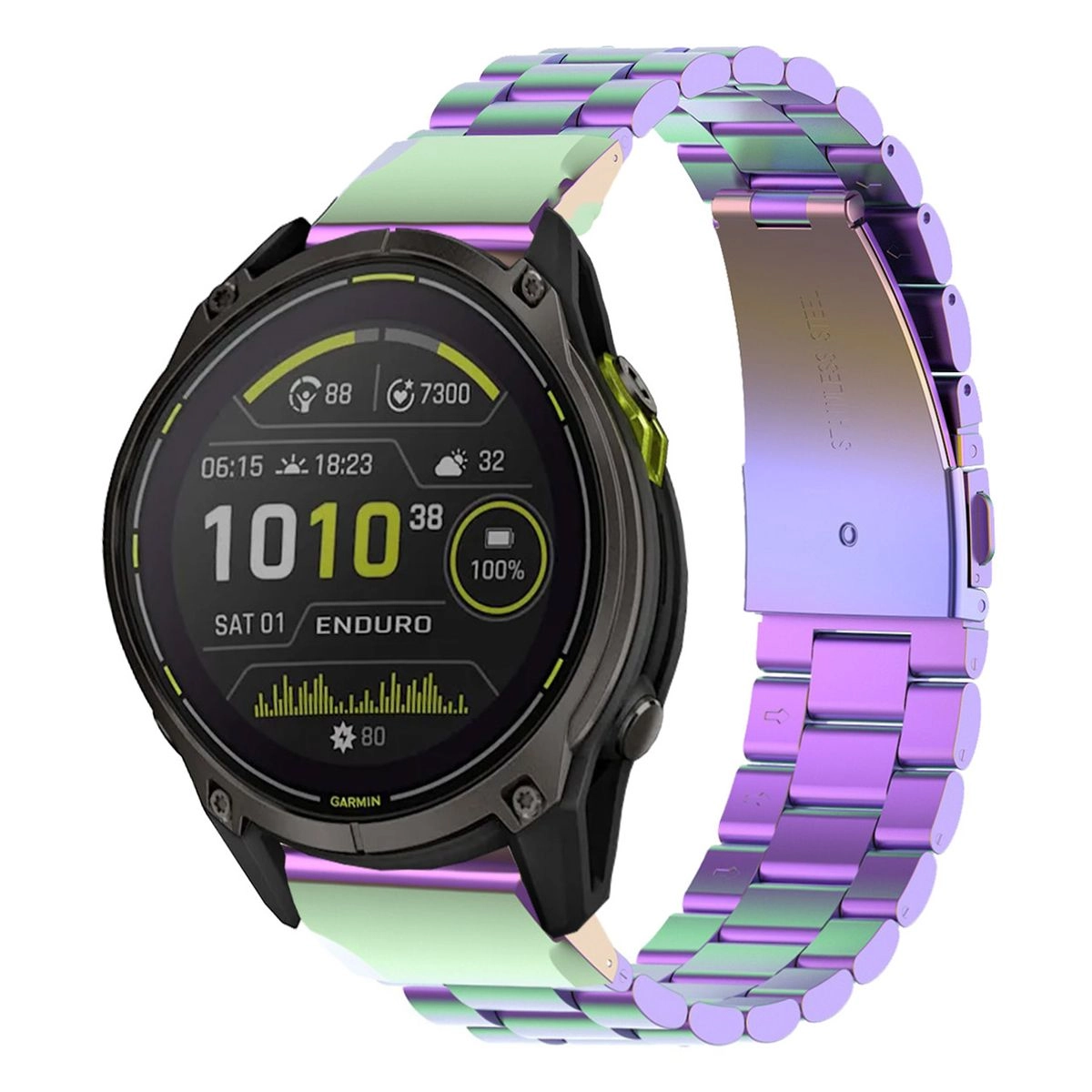 Bransoleta Bizon ze stali nierdzewnej Aura QuickFit 26mm Tęczowy