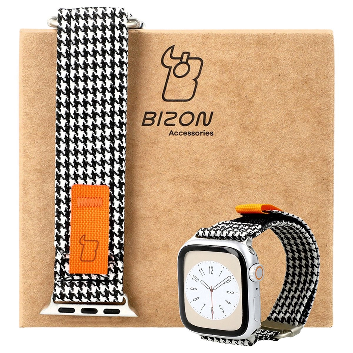 Pasek Bizon Strap Watch Urban do Apple Watch 38/40/41/42mm Czarno-biała pepitka
