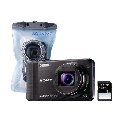 Sony Cyber-shot DSC-H70 (czarny) + Aquapac + karta SD 4GB