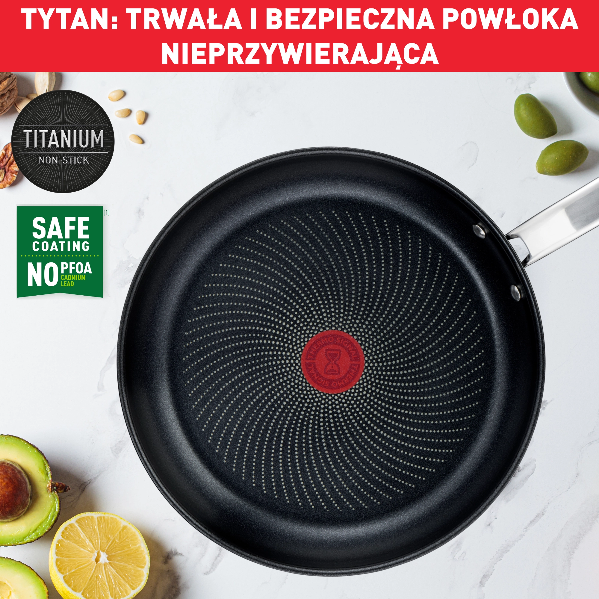 Patelnia Tefal Intuition B8170444 Indukcja Titanium 24cm