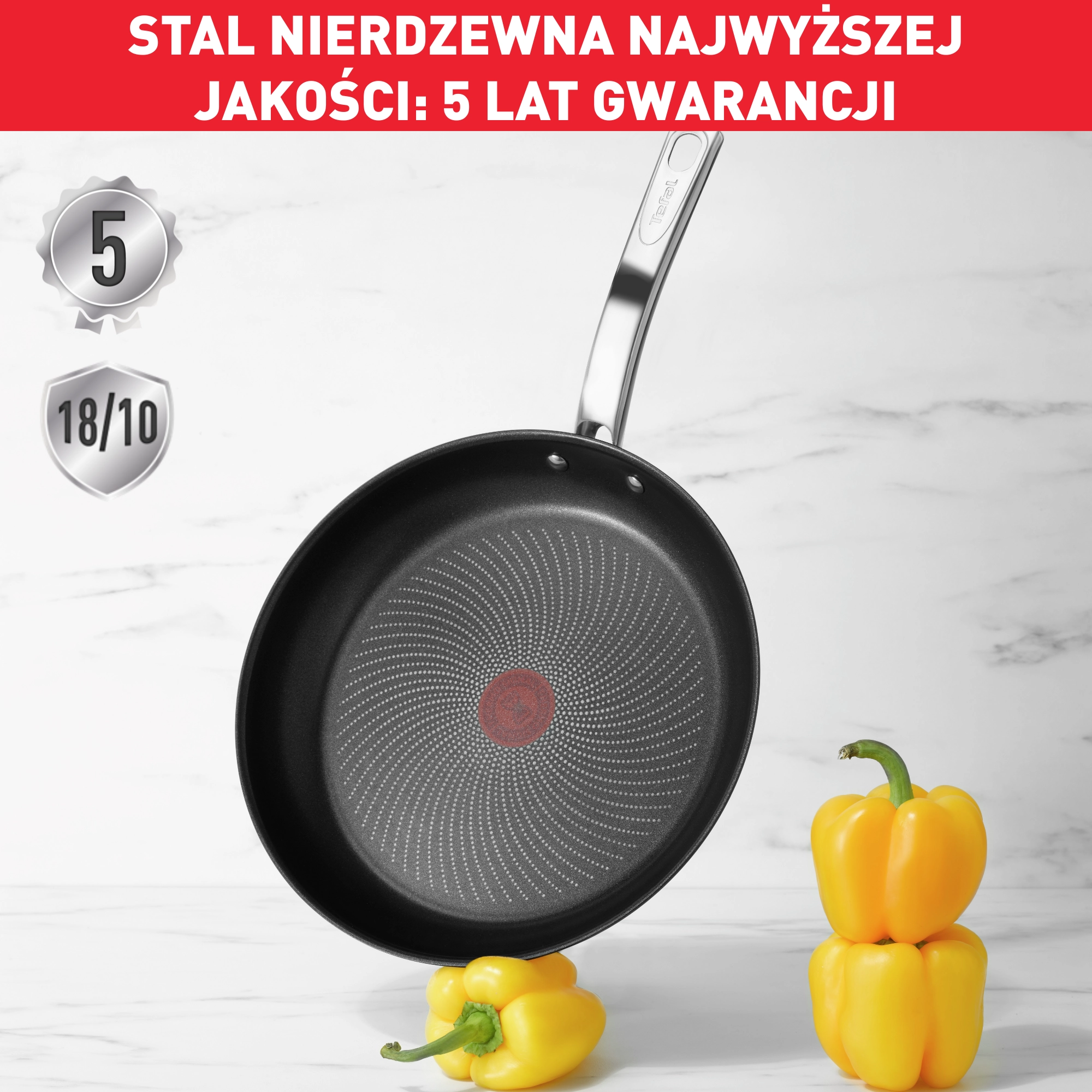 Patelnia Tefal Intuition B8170444 Indukcja Titanium 24cm