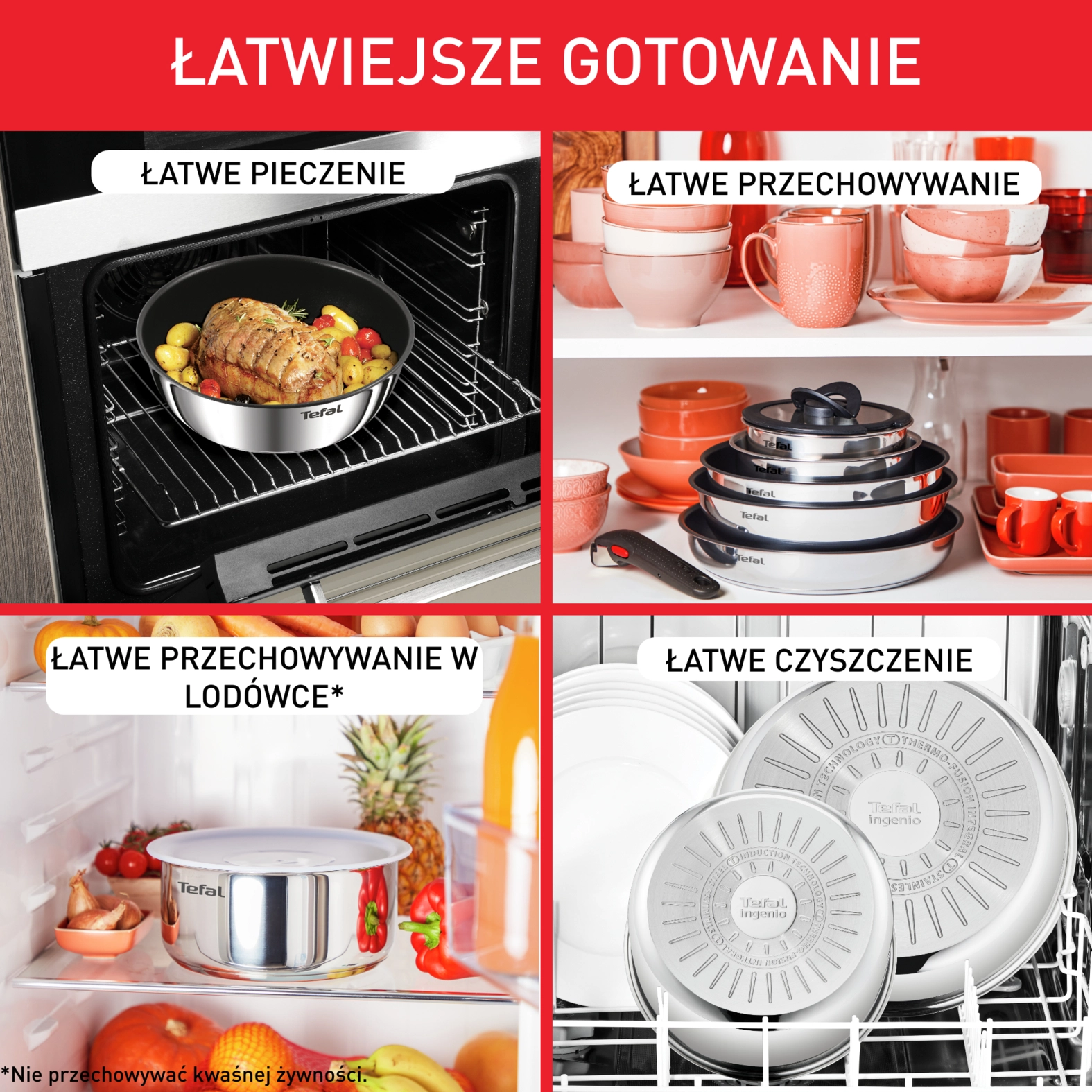 Zestaw patelni Tefal Cook Eat L8813S75 Indukcja Titanium 22cm, 26cm
