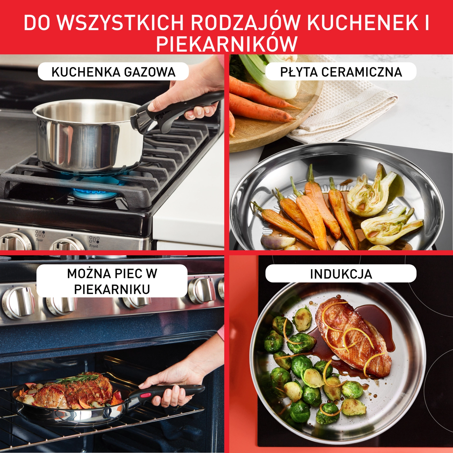 Zestaw patelni Tefal Cook Eat L8813S75 Indukcja Titanium 22cm, 26cm