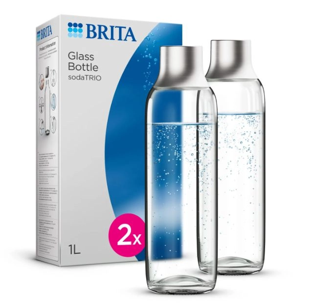 Butelka Brita sodaTRIO Zestaw 2 Butelek Szklanych 1l
