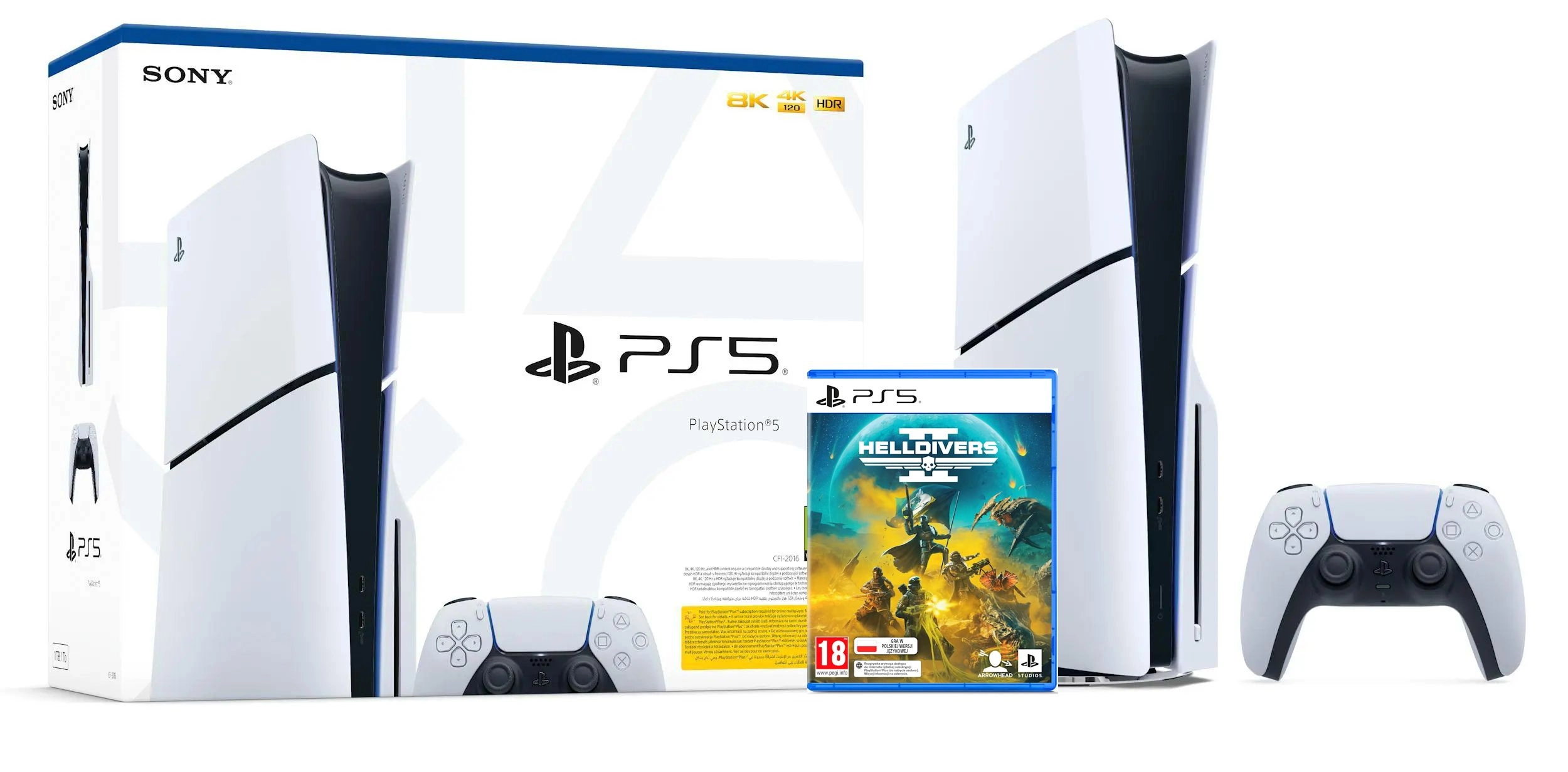 Konsola Sony PlayStation 5 Slim D Chassis (PS5) 1TB z napędem + Helldivers 2