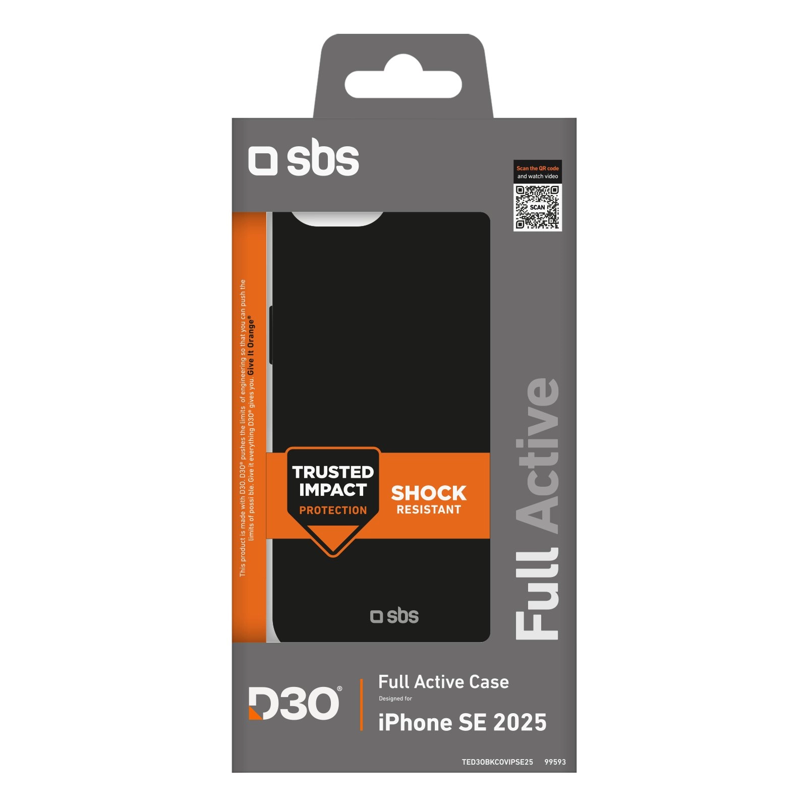 Etui SBS D3O do iPhone 16e Czarny