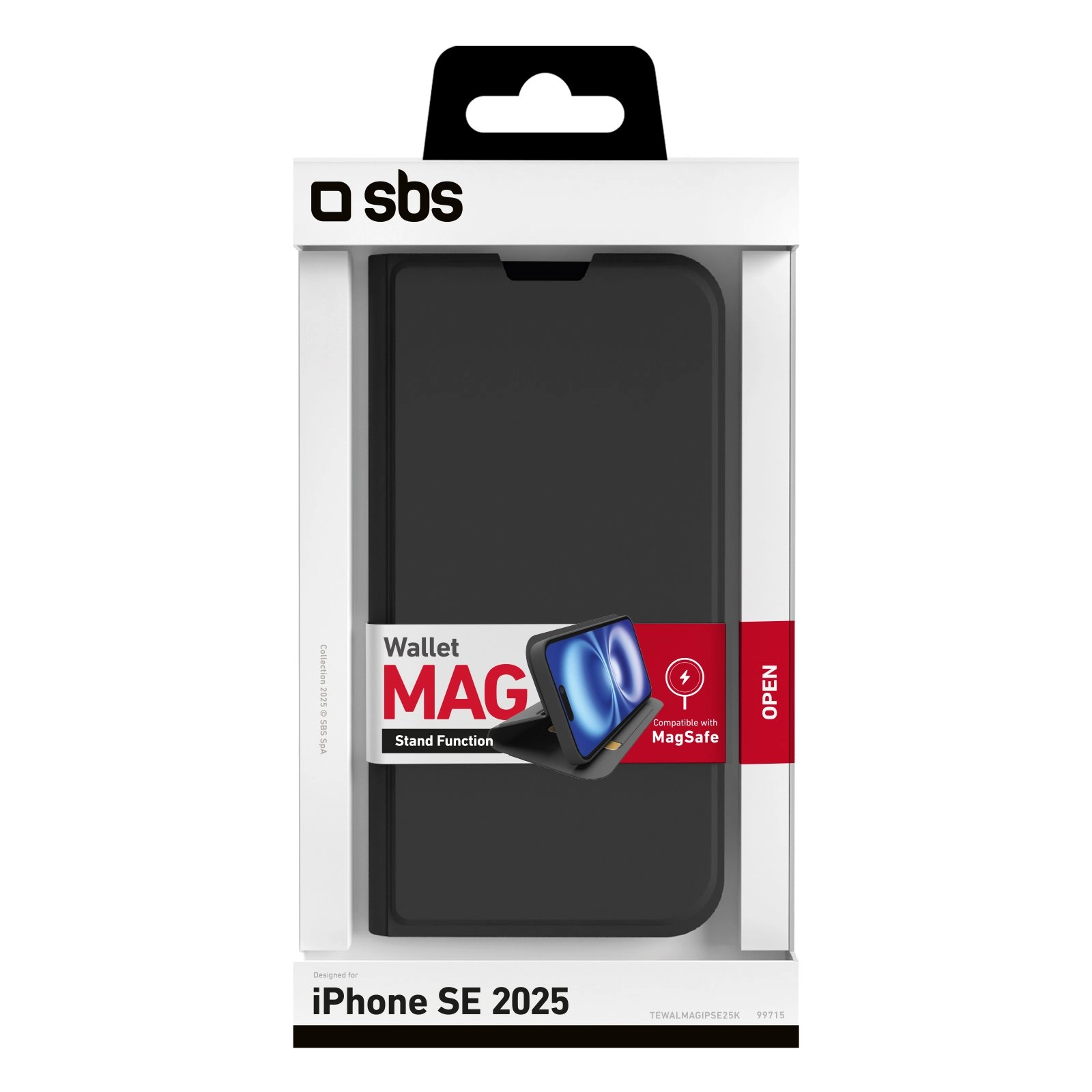 Etui SBS Wallet Mag do iPhone 16e Czarny