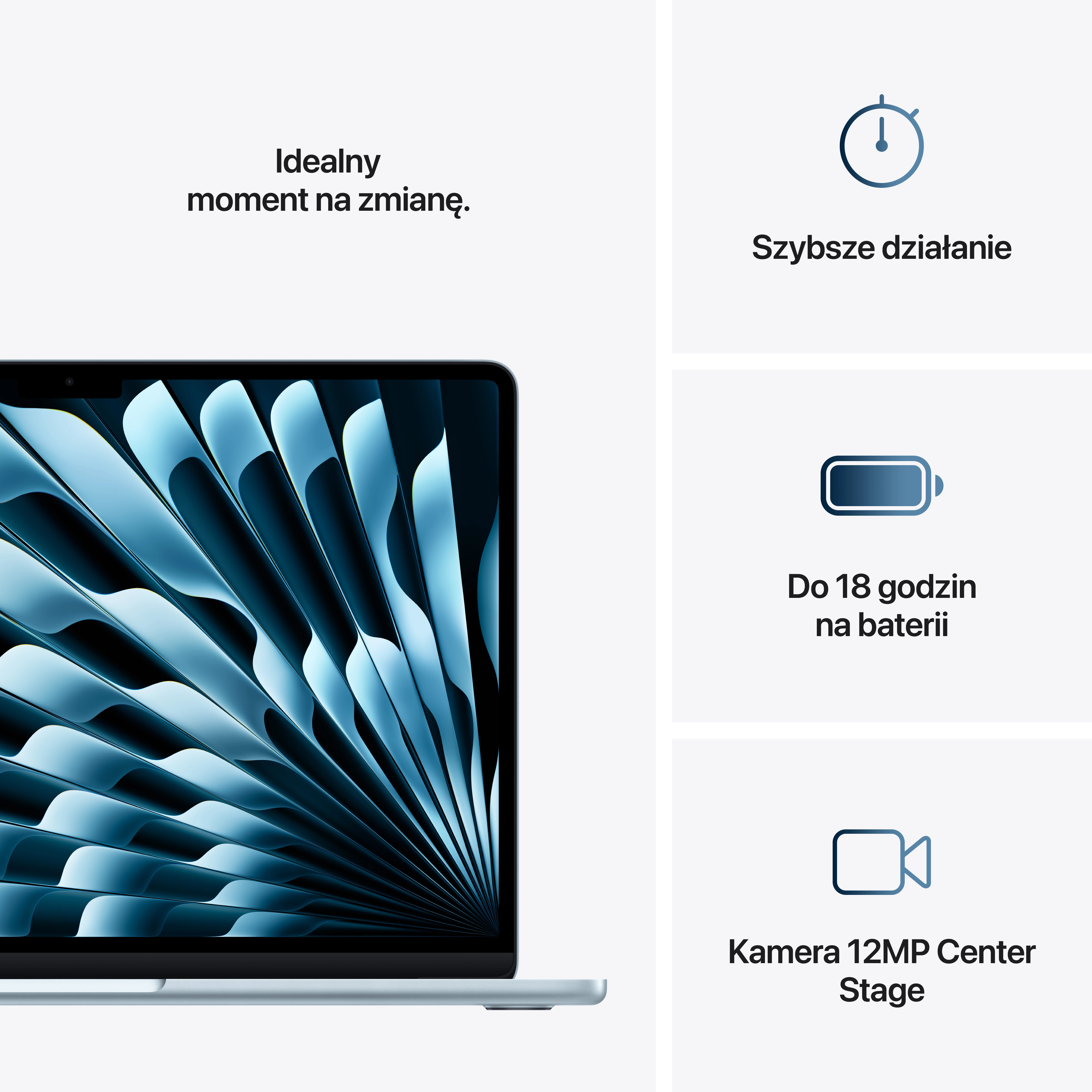 Apple MacBook Air 2025 13,6" M4 24GB RAM 512GB Dysk macOS Błękitny