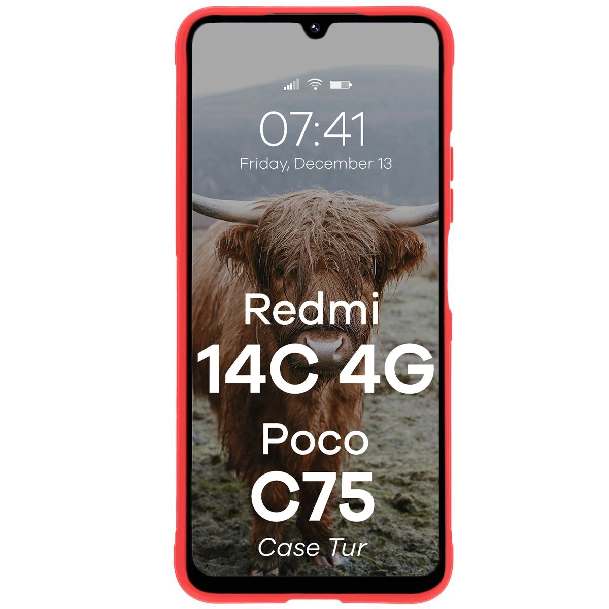 Etui Bizon Tur do Xiaomi Redmi 14C 4G / POCO C75 Czerwony