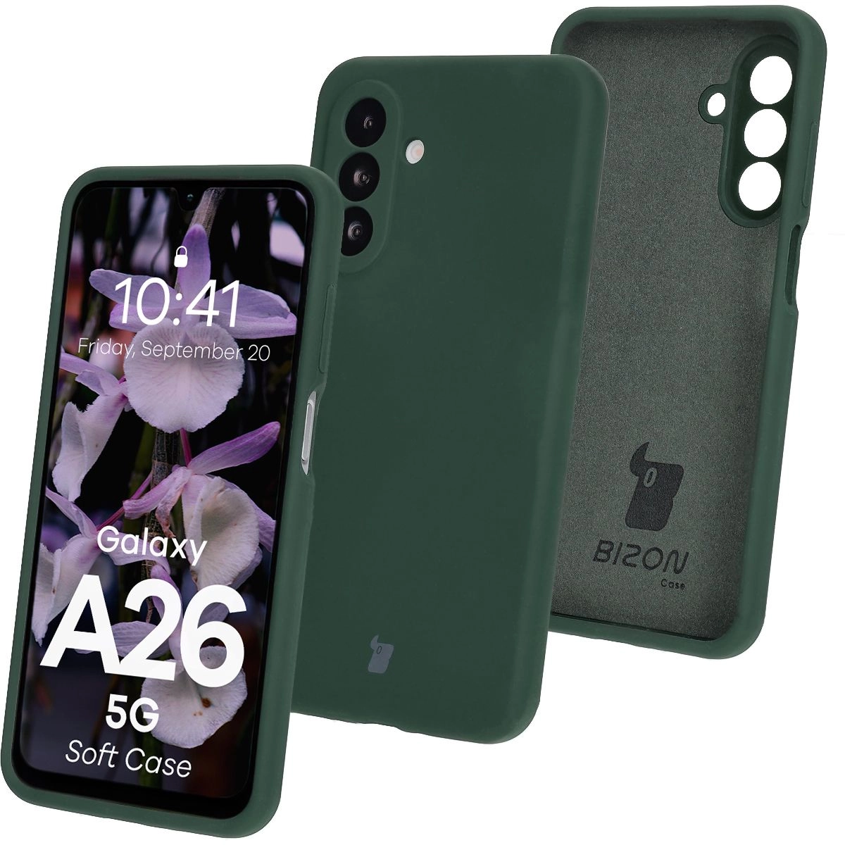 Etui Bizon Silikonowe Soft do Galaxy A26 5G Ciemnozielony