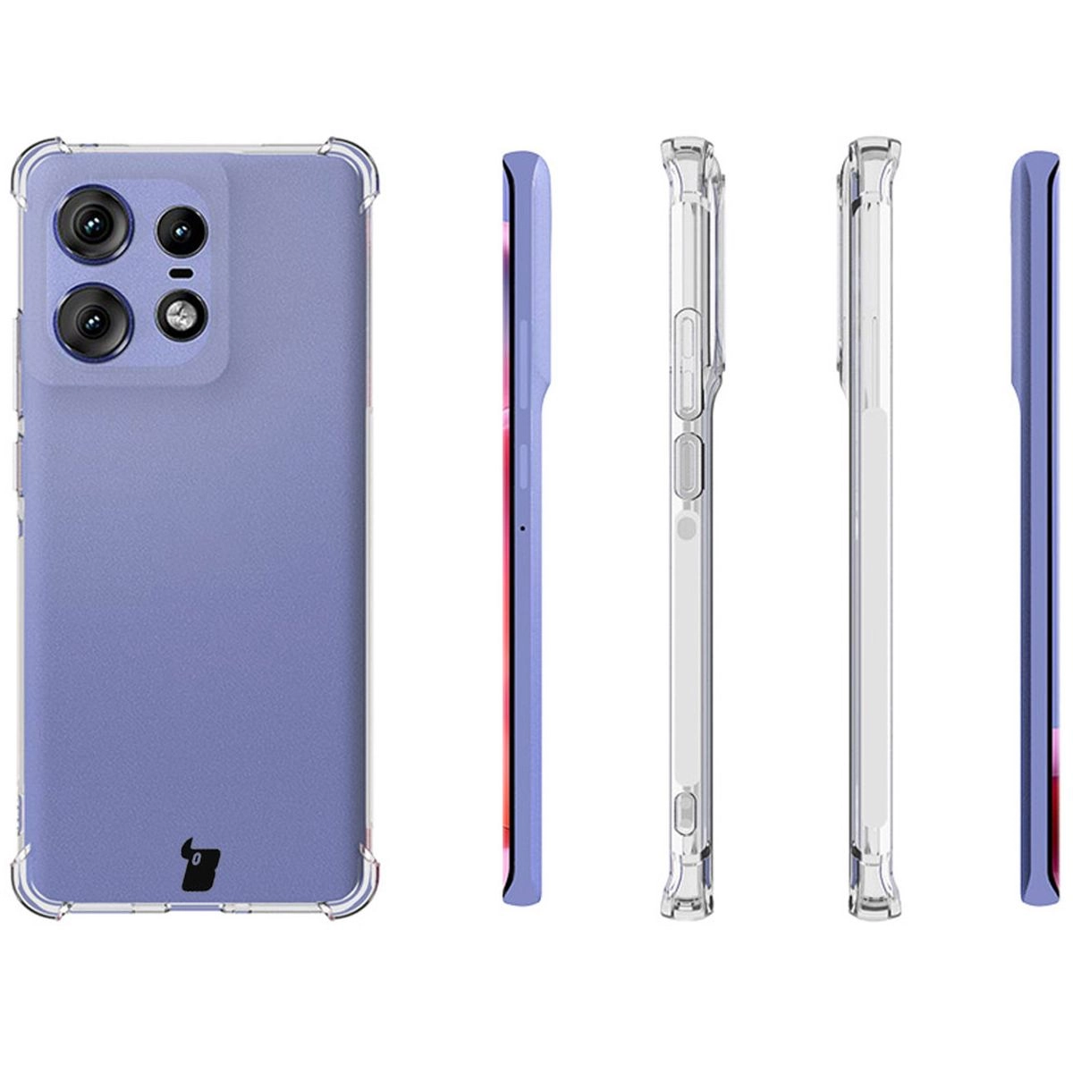Etui Bizon Elastyczne Salpa do Motorola Edge 50 Pro Przezroczysty