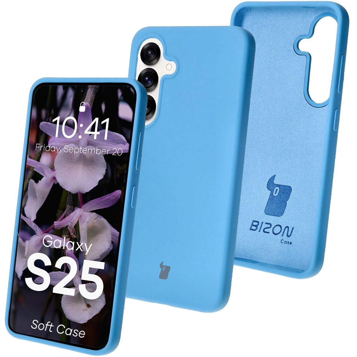 Etui Bizon Silikonowe Soft do Galaxy S25 Niebieski